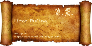 Miron Rufina névjegykártya